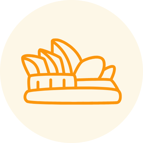 Lower North Shore Sydney icon orange version