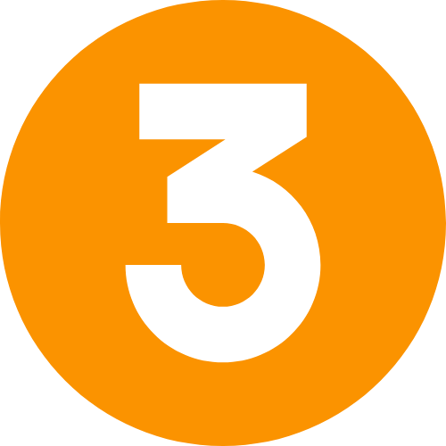 no 3 icon orange